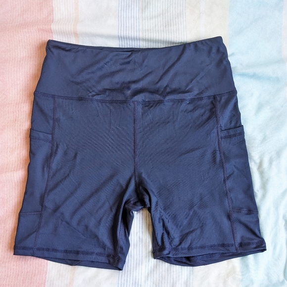 Navy Blue Biker Shorts - Picture 3 of 9